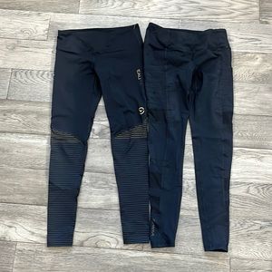 VIRUS Womens lot of 2 black leggings, XS, stash pocket